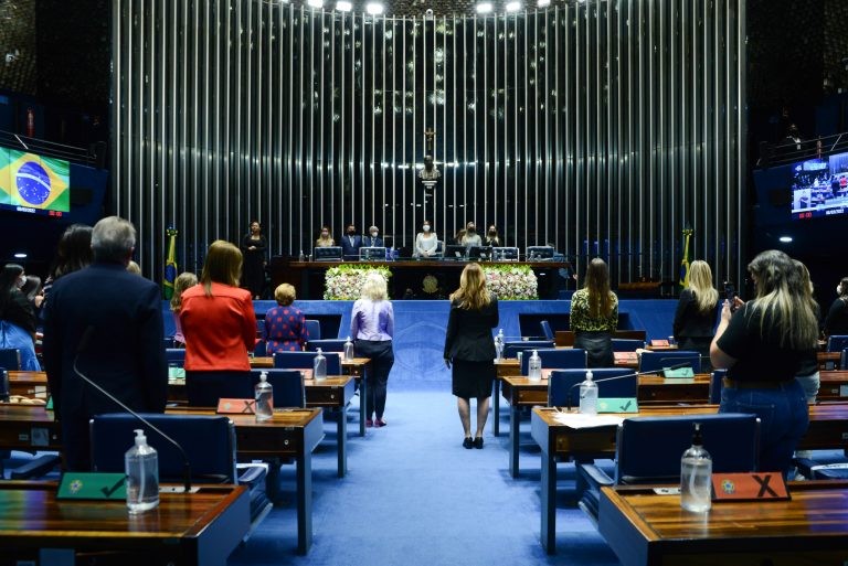 Parlamentares e convidados participam da homenagem no Plenário do Senado - (Foto: Billy Boss/Câmara dos Deputados)