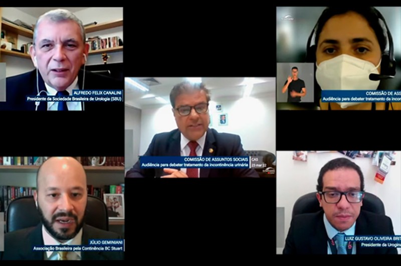 Nelsinho Trad (C) comanda audiência com médicos e gestores em saúde - Reprodução TV Senado