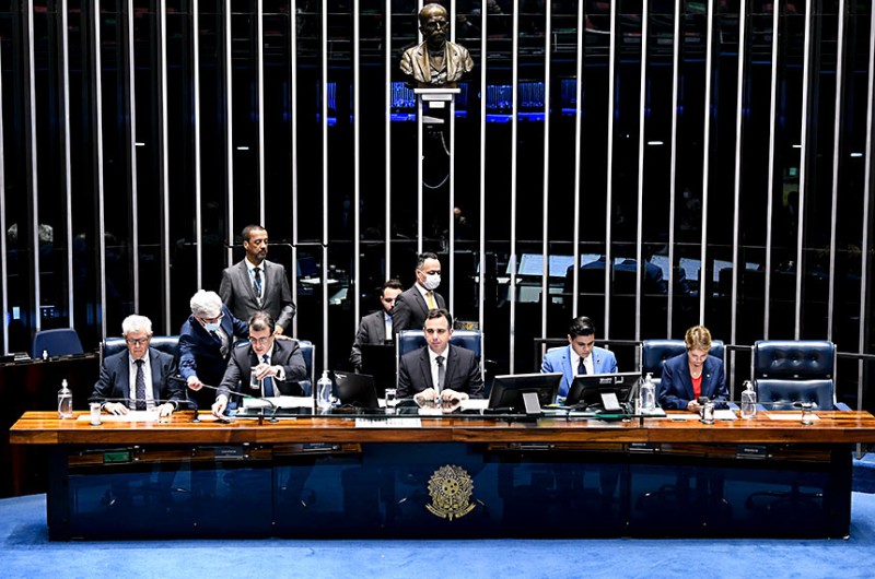 O Plenário do Senado nesta quinta, durante o debate sobre os impactos da guerra entre Ucrânia e Rússia - Roque de Sá/Agência Senado